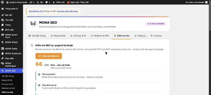 Kiểm tra & chẩn đoán SEO