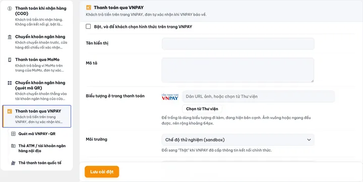 Giao diện MONA VNPAY Payment
